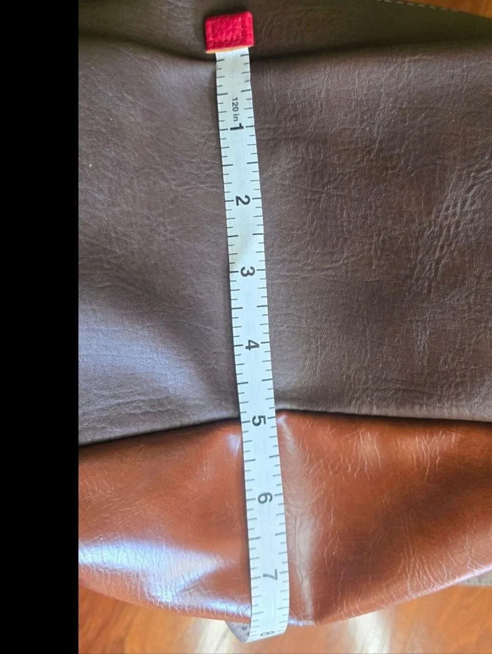 Stone Mountain Two-Tone Tan & Brown Leather Satchel Handbag Bag